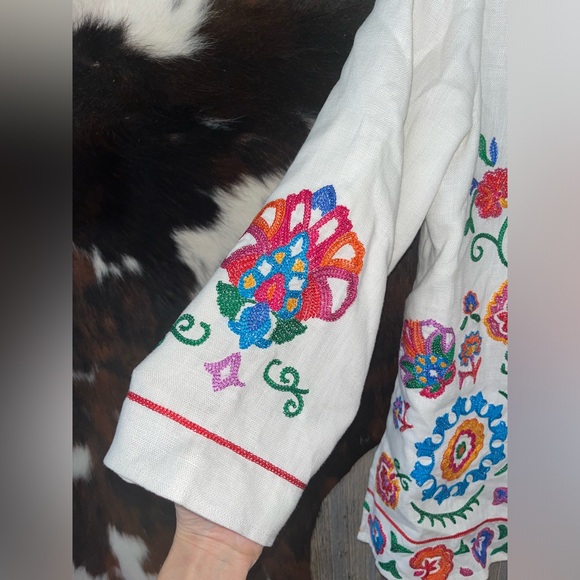 Linea Louis Dell’Olio size XS bright embroidered white super cute jacket - Picture 5 of 9